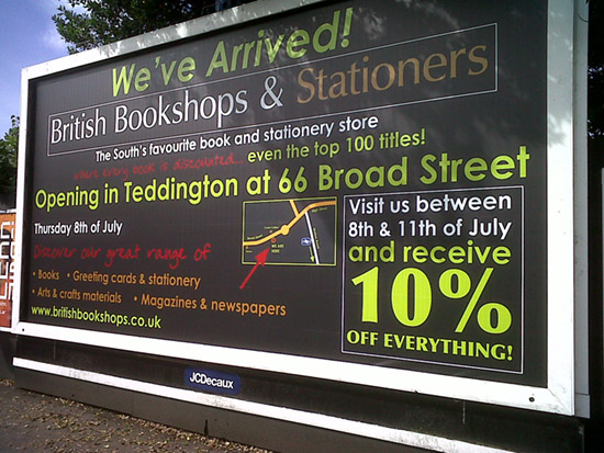 Transport Media - British Bookshops - Rail & Tram Billboard