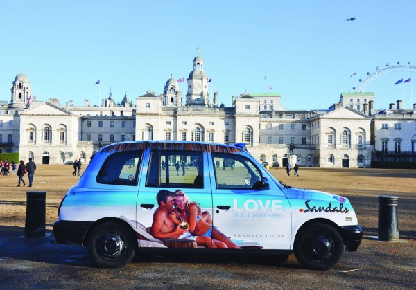 Sandals & Beaches UK Taxi Advertising
