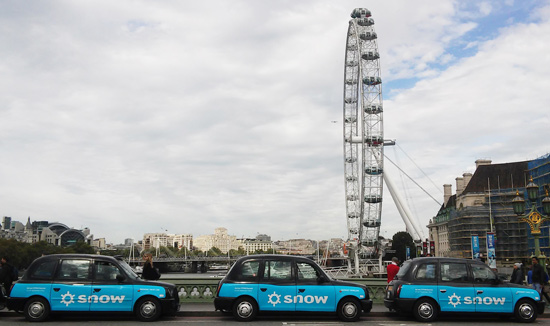 Snow Software taxi campaign with Transport Media