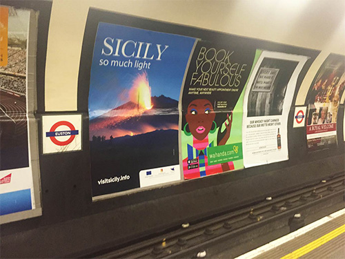 visit sicily london underground advert